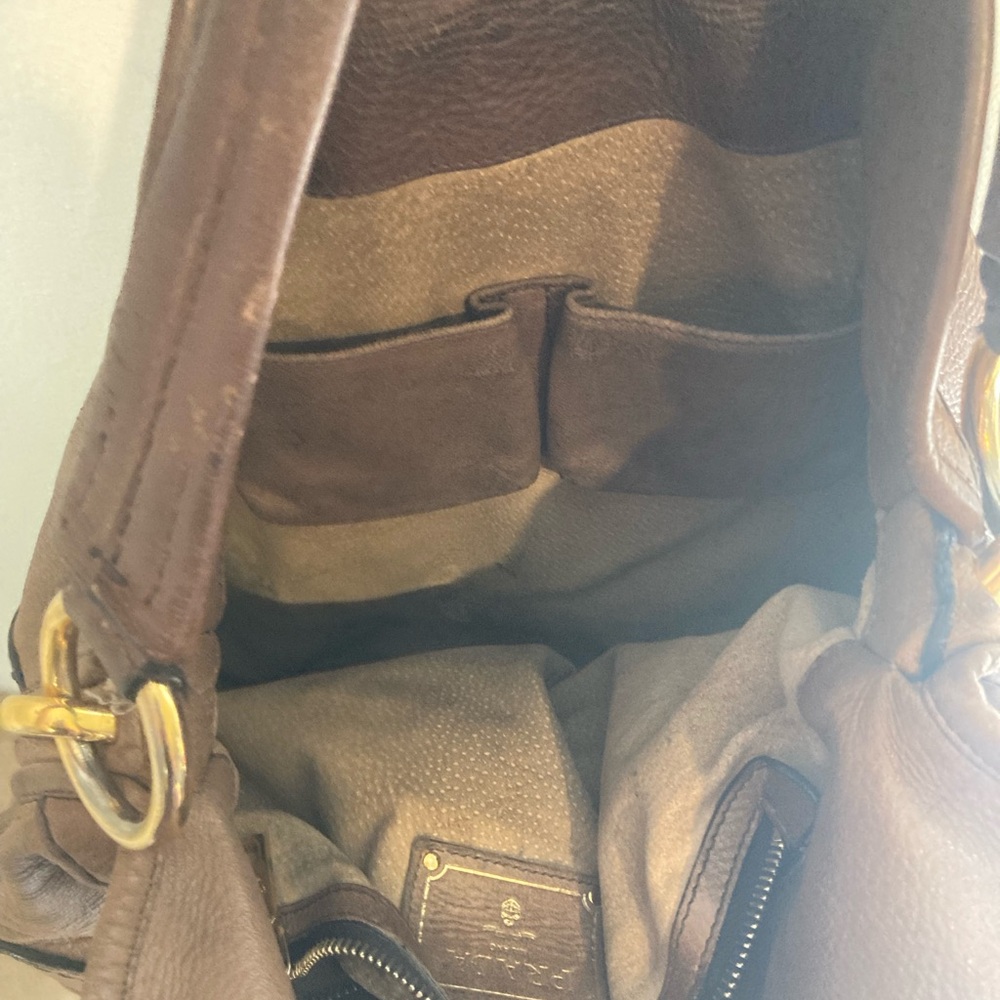Vintage Prada Cervo Shine Hobo Bag in Luggage Brown - Picture 11 of 13